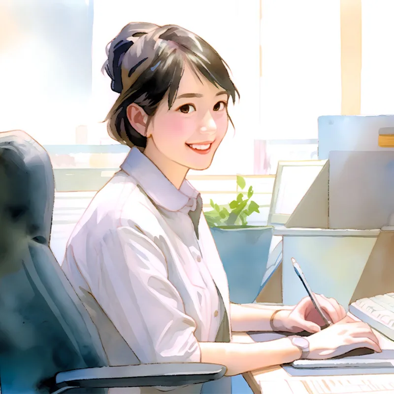 笑顔で見つめるスタッフ